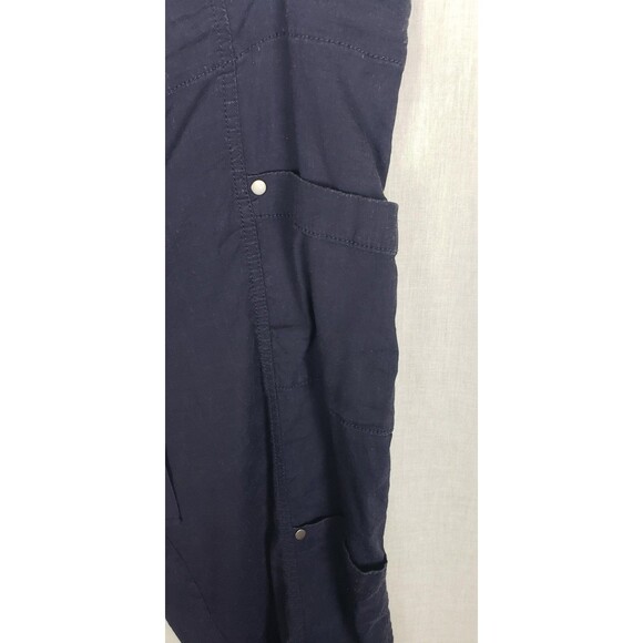 Eileen Fisher Pants XL Navy Blue Linen Blend Cargo Drawstring Casual Autumn Fall - Picture 4 of 10
